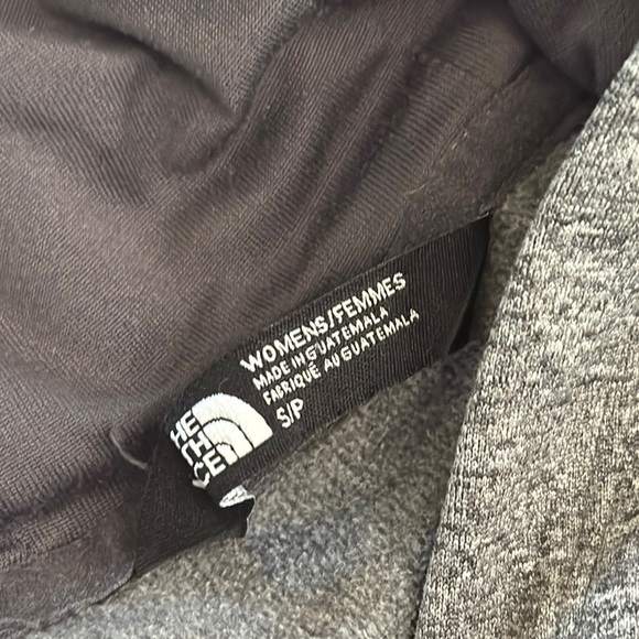 The North Face Heather Gray Hoodie with Pink Logo - Picture 3 of 5